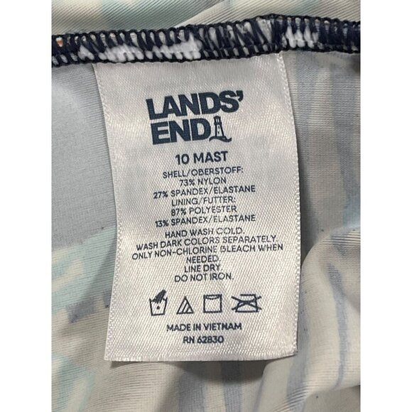 Lands’ End Mastectomy Tugless Tank Swimsuit Tropical Floral Size 10 - Picture 2 of 6